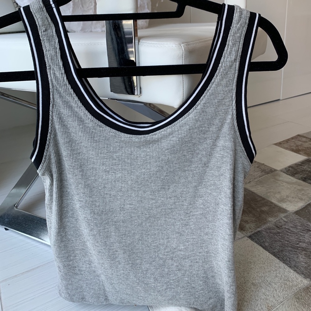 Heart and Hips grey and white and black tank